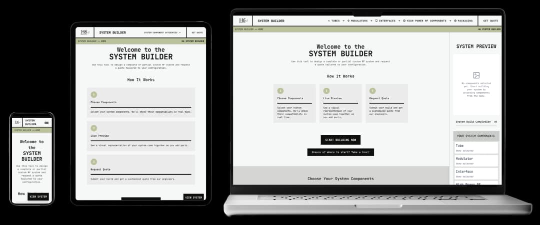 H6 Systems Inc. RF System Builder Web Application 1.0 Launch