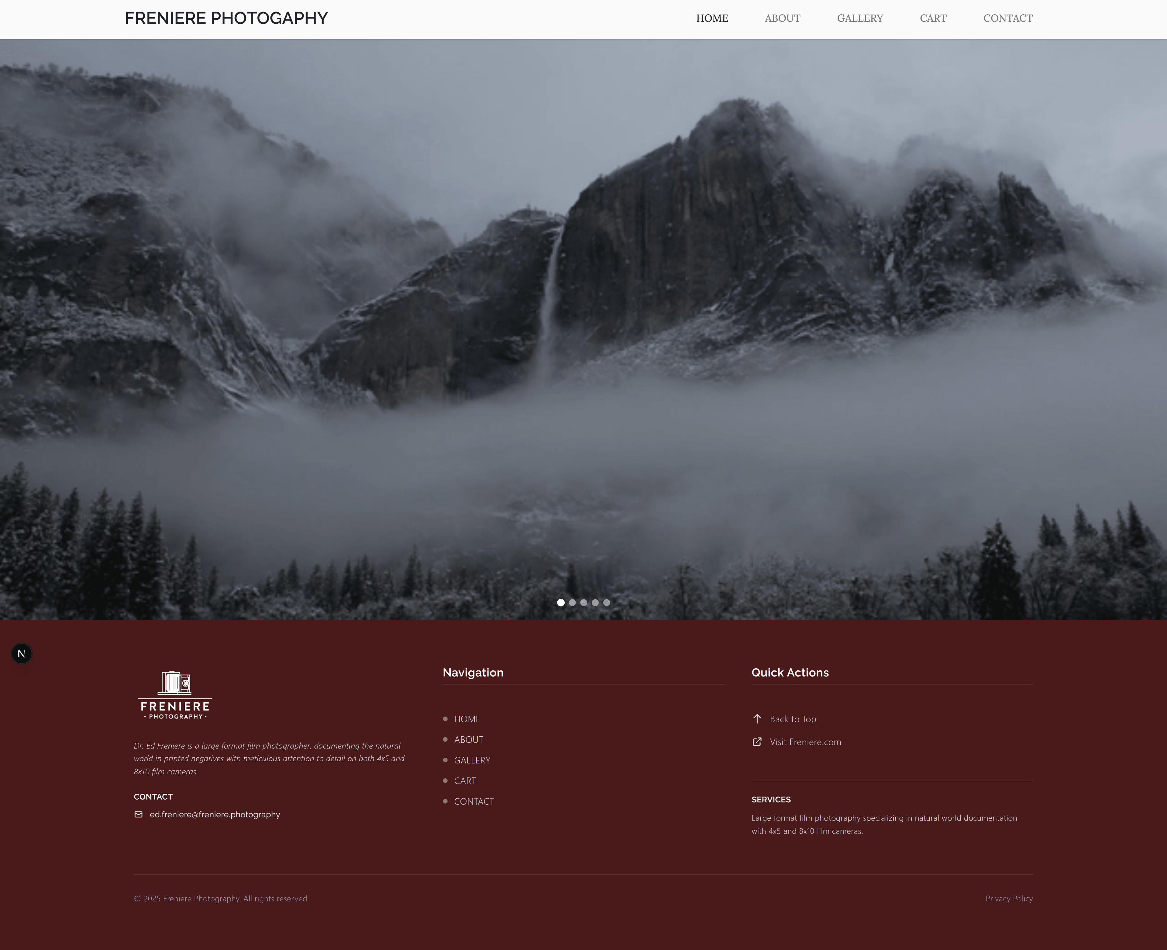 Freniere Photography Portfolio Website Mockup