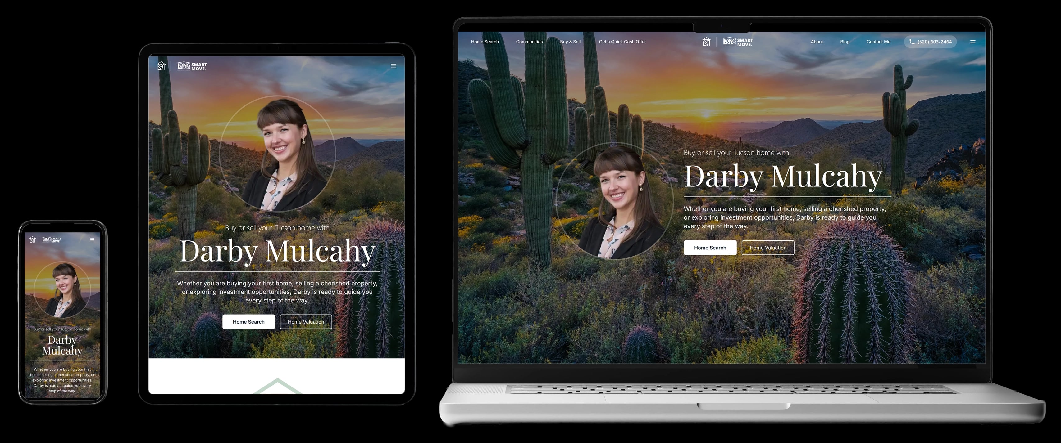 Darby Mulcahy Real Estate Website Mockup