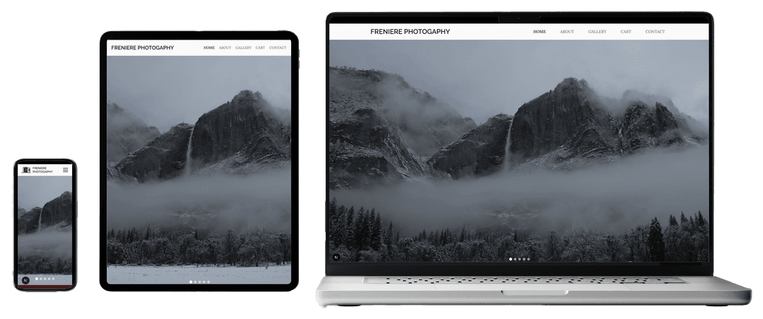 Client Project: Freniere Photography Gallery and E-commerce Website