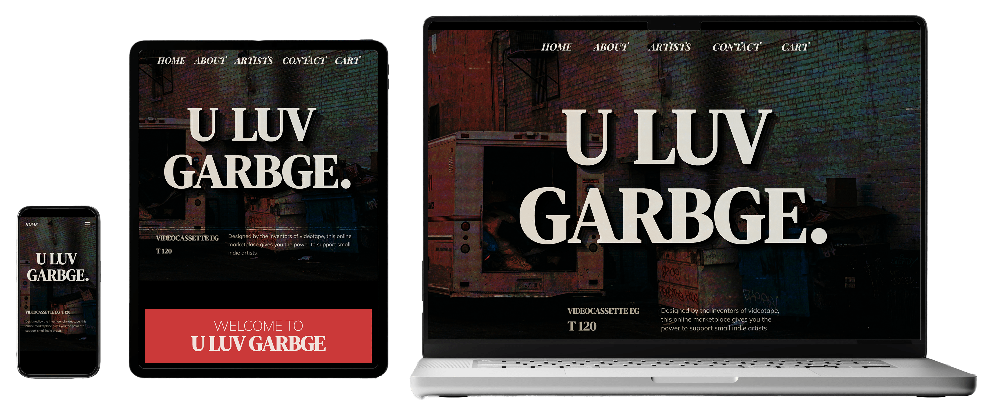 U Luv Garbge E-commerce Platform Mockup